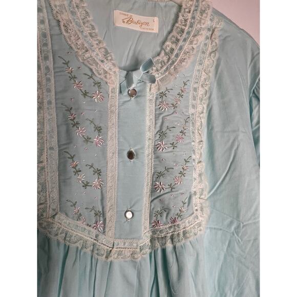 Vintage Barbizon Baby Blue Embroidered Nightgown Size Large - Picture 4 of 7